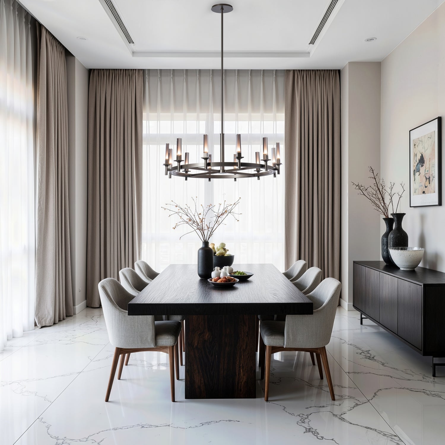 Hubbardton Forge - 131622-SKT-MULT-07-PS0886 - Windsor 12-Light Chandelier - Windsor - Dark Smoke