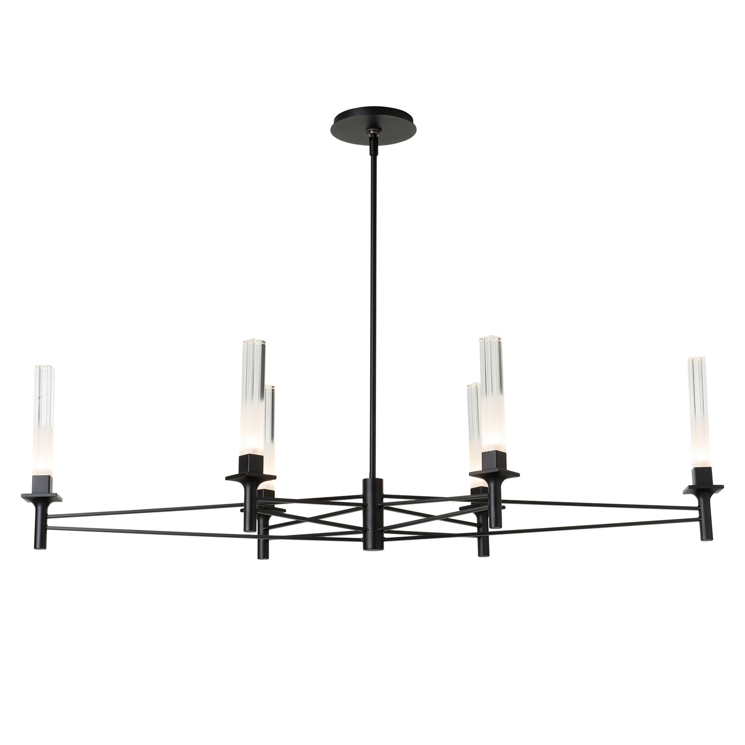 Hubbardton Forge - 131623-SKT-MULT-10-WC0887 - Truss 6-Arm Linear Chandelier - Truss - Black