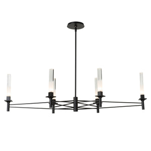 Hubbardton Forge - 131623-SKT-MULT-10-WC0887 - Truss 6-Arm Linear Chandelier - Truss - Black