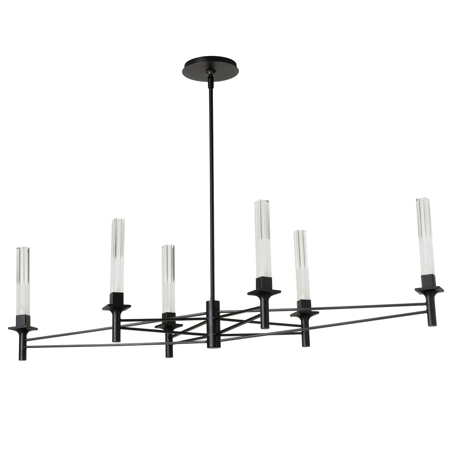 Hubbardton Forge - 131623-SKT-MULT-10-WC0887 - Truss 6-Arm Linear Chandelier - Truss - Black