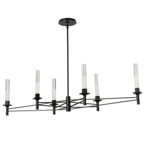 Hubbardton Forge - 131623-SKT-MULT-10-WC0887 - Truss 6-Arm Linear Chandelier - Truss - Black