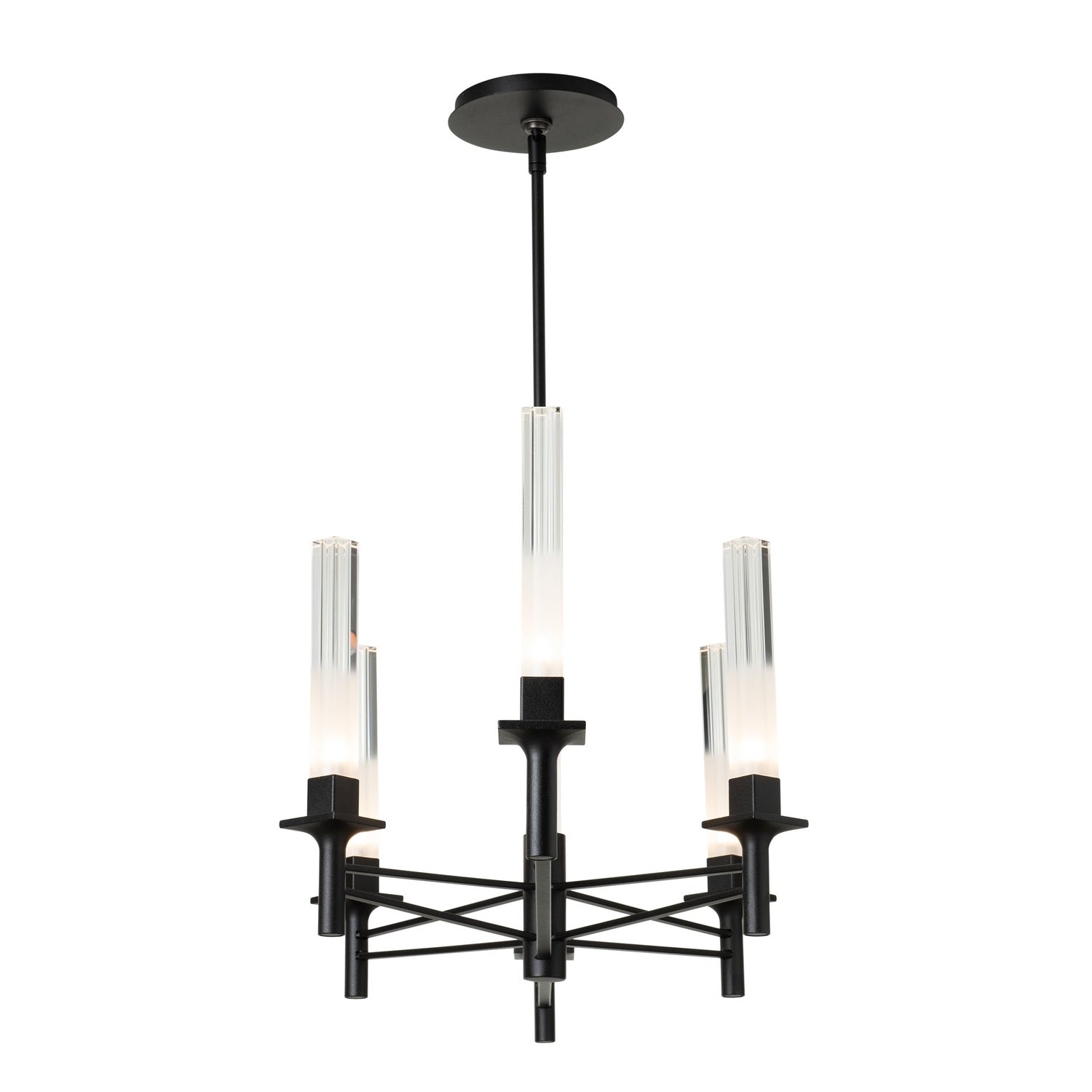 Hubbardton Forge - 131623-SKT-MULT-10-WC0887 - Truss 6-Arm Linear Chandelier - Truss - Black
