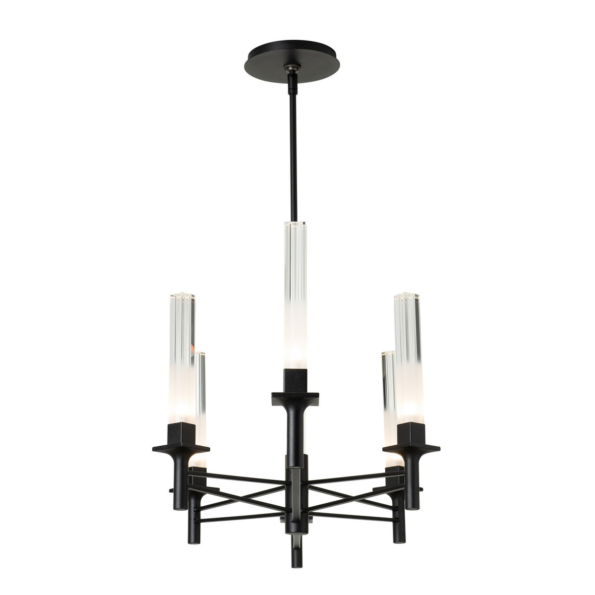 Hubbardton Forge - 131623-SKT-MULT-10-WC0887 - Truss 6-Arm Linear Chandelier - Truss - Black