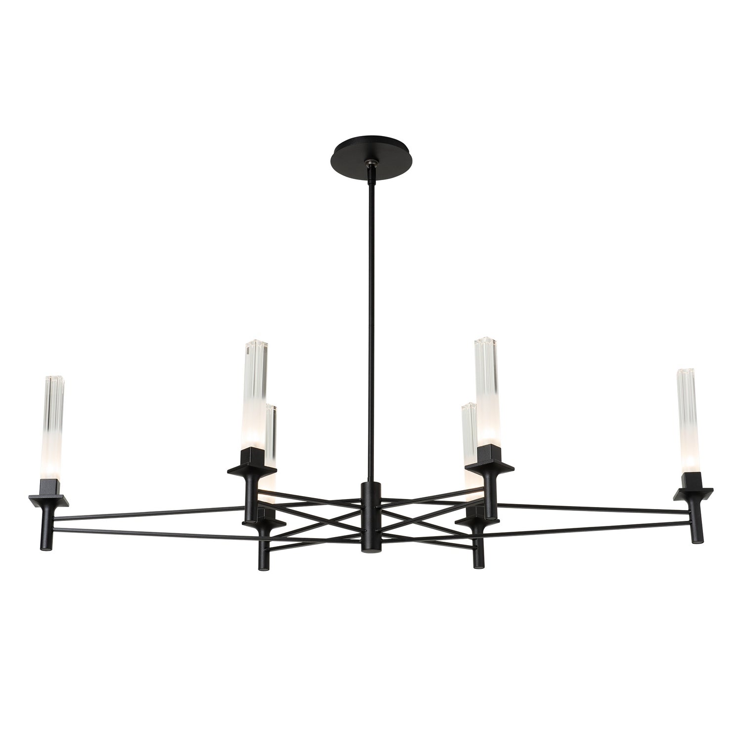 Hubbardton Forge - 131623-SKT-MULT-10-WC0887 - Truss 6-Arm Linear Chandelier - Truss - Black