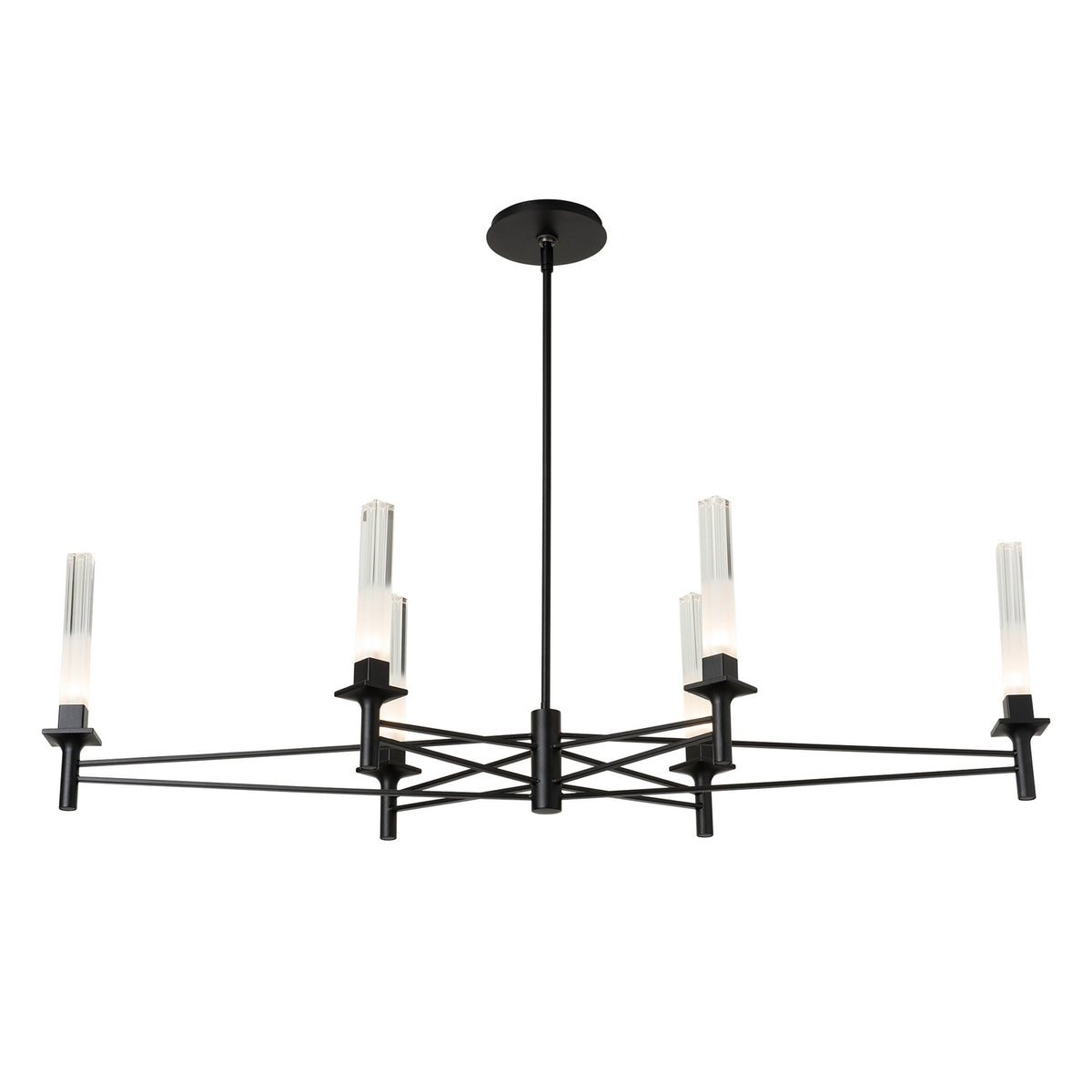 Hubbardton Forge - 131623-SKT-MULT-10-WC0887 - Truss 6-Arm Linear Chandelier - Truss - Black