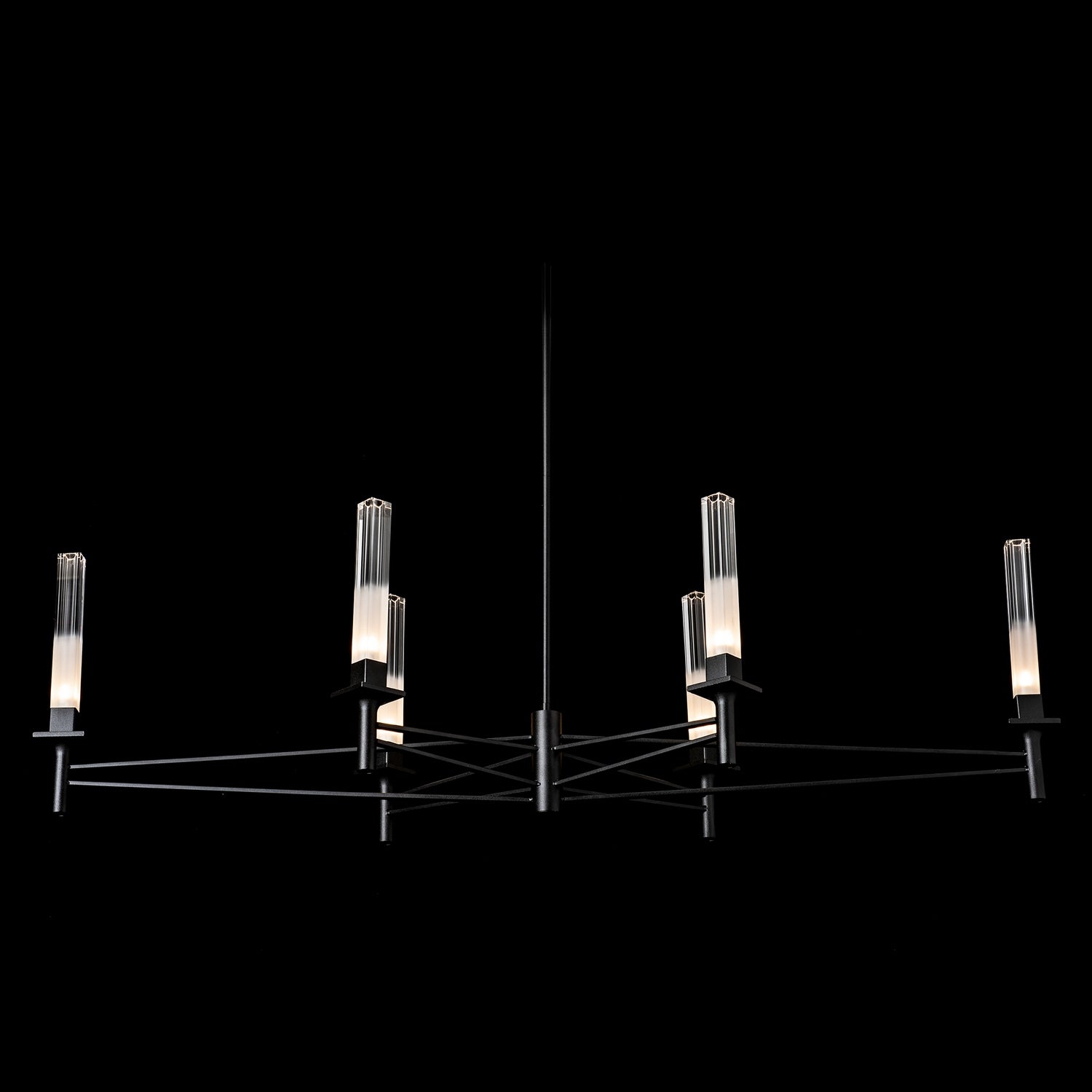 Hubbardton Forge - 131623-SKT-MULT-10-WC0887 - Truss 6-Arm Linear Chandelier - Truss - Black