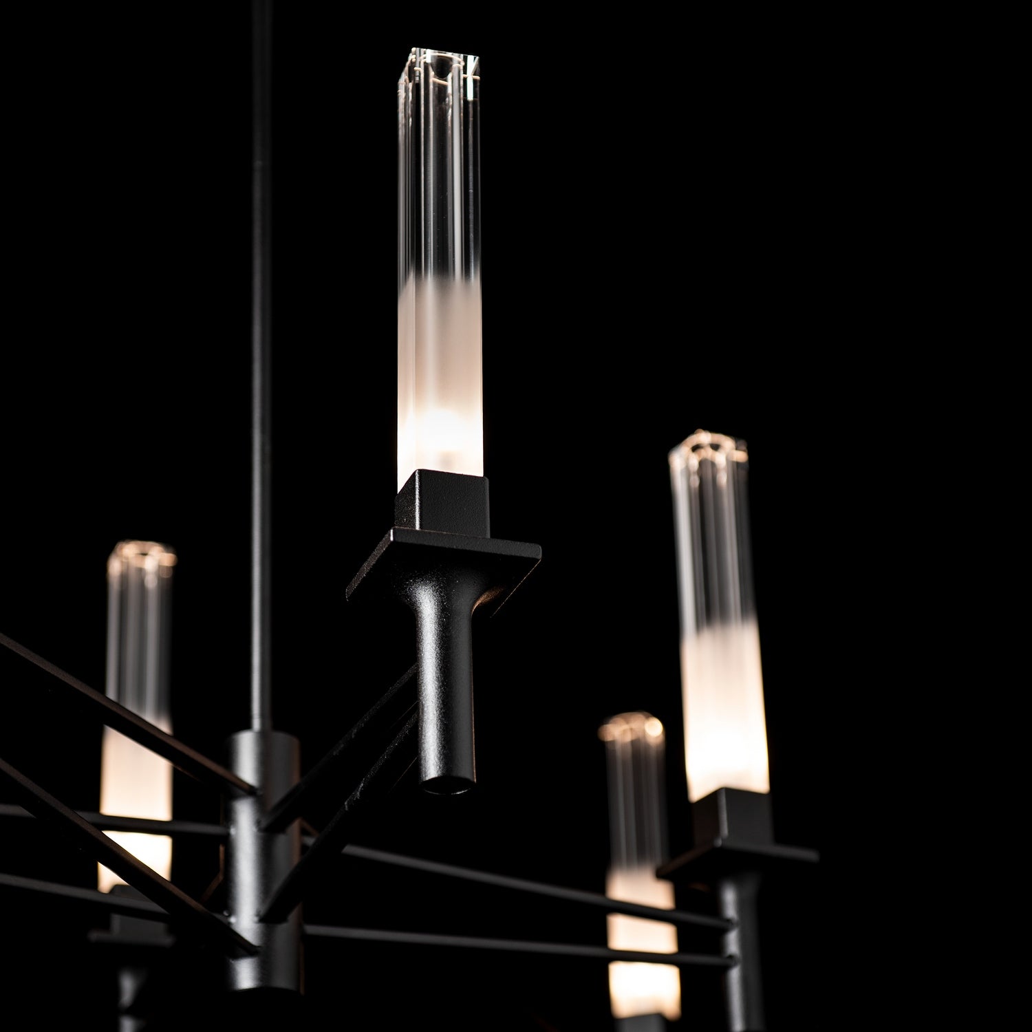 Hubbardton Forge - 131623-SKT-MULT-10-WC0887 - Truss 6-Arm Linear Chandelier - Truss - Black