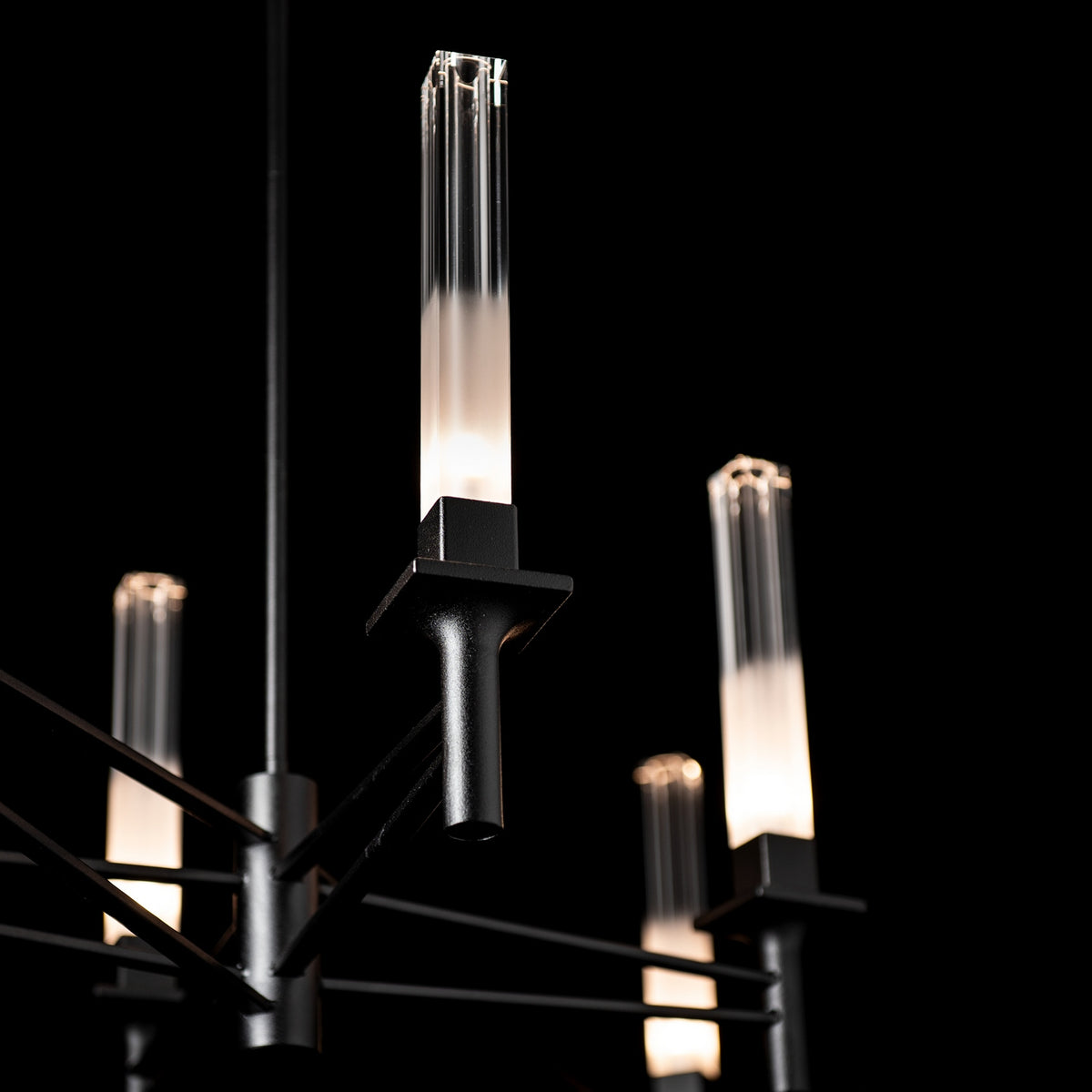 Hubbardton Forge - 131623-SKT-MULT-10-WC0887 - Truss 6-Arm Linear Chandelier - Truss - Black