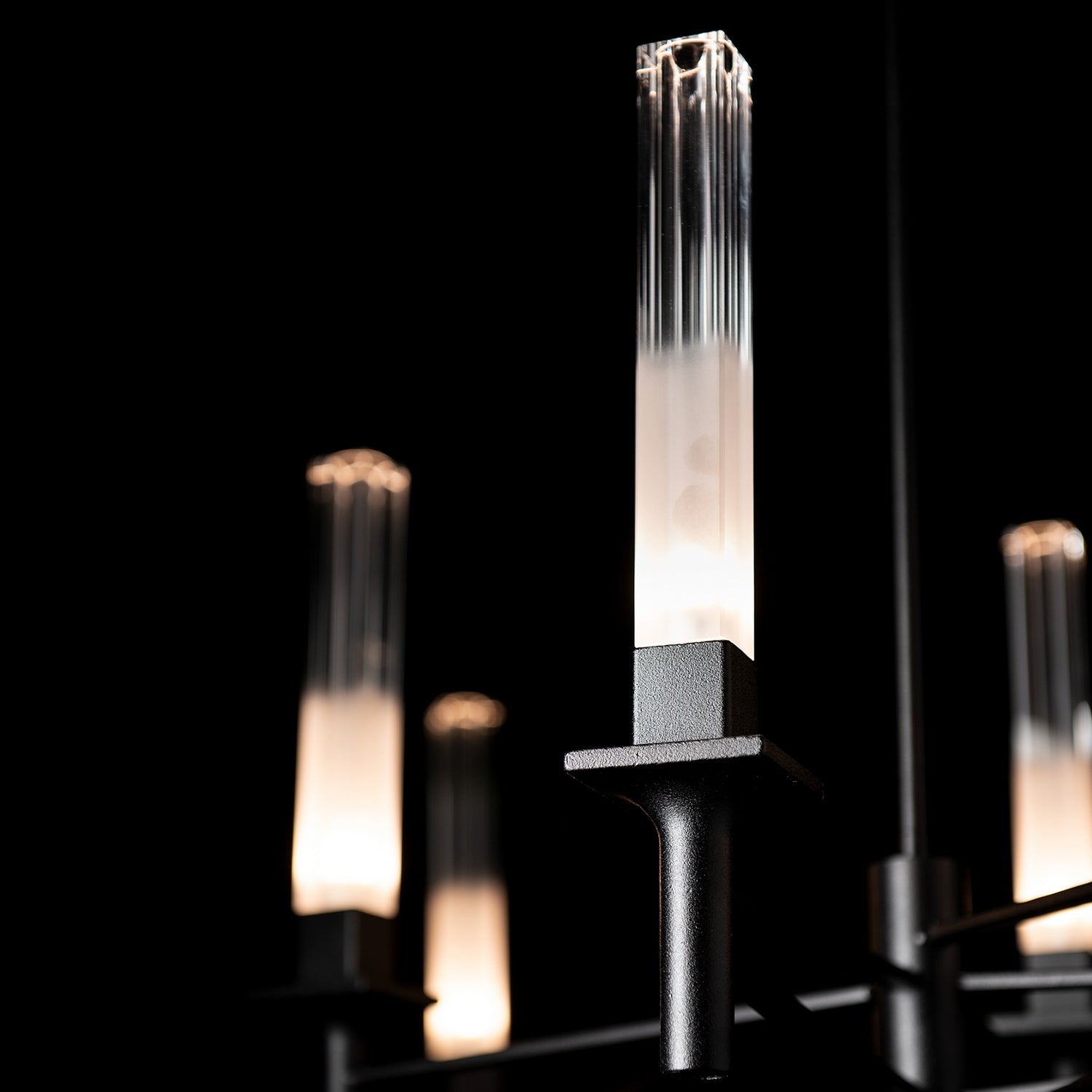 Hubbardton Forge - 131623-SKT-MULT-10-WC0887 - Truss 6-Arm Linear Chandelier - Truss - Black