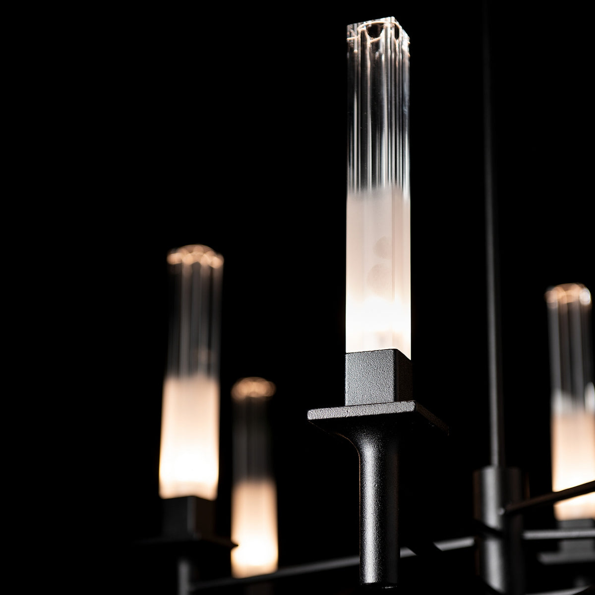 Hubbardton Forge - 131623-SKT-MULT-10-WC0887 - Truss 6-Arm Linear Chandelier - Truss - Black