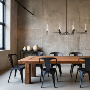 Hubbardton Forge - 131623-SKT-MULT-10-WC0887 - Truss 6-Arm Linear Chandelier - Truss - Black