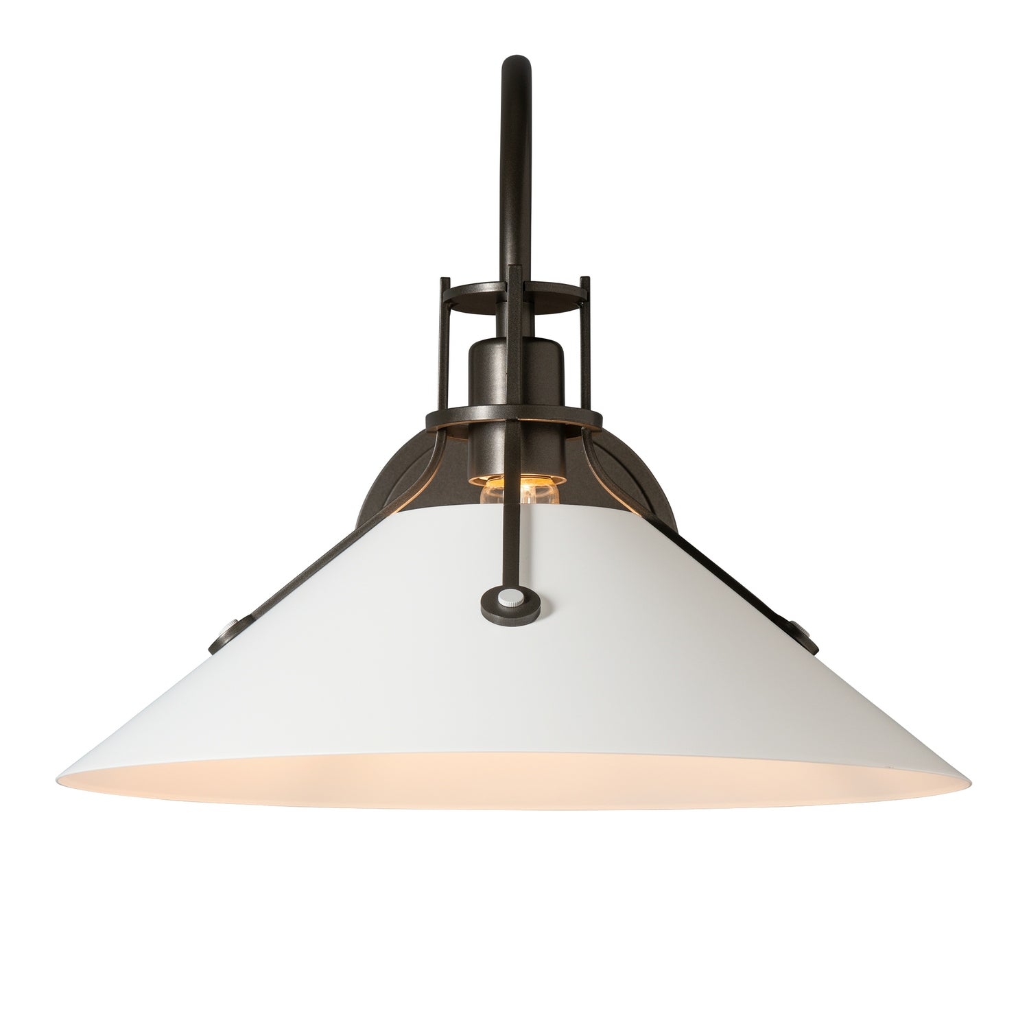 Hubbardton Forge - 209321-SKT-07-02 - Henry Large Metal Shade Sconce - Henry - Dark Smoke
