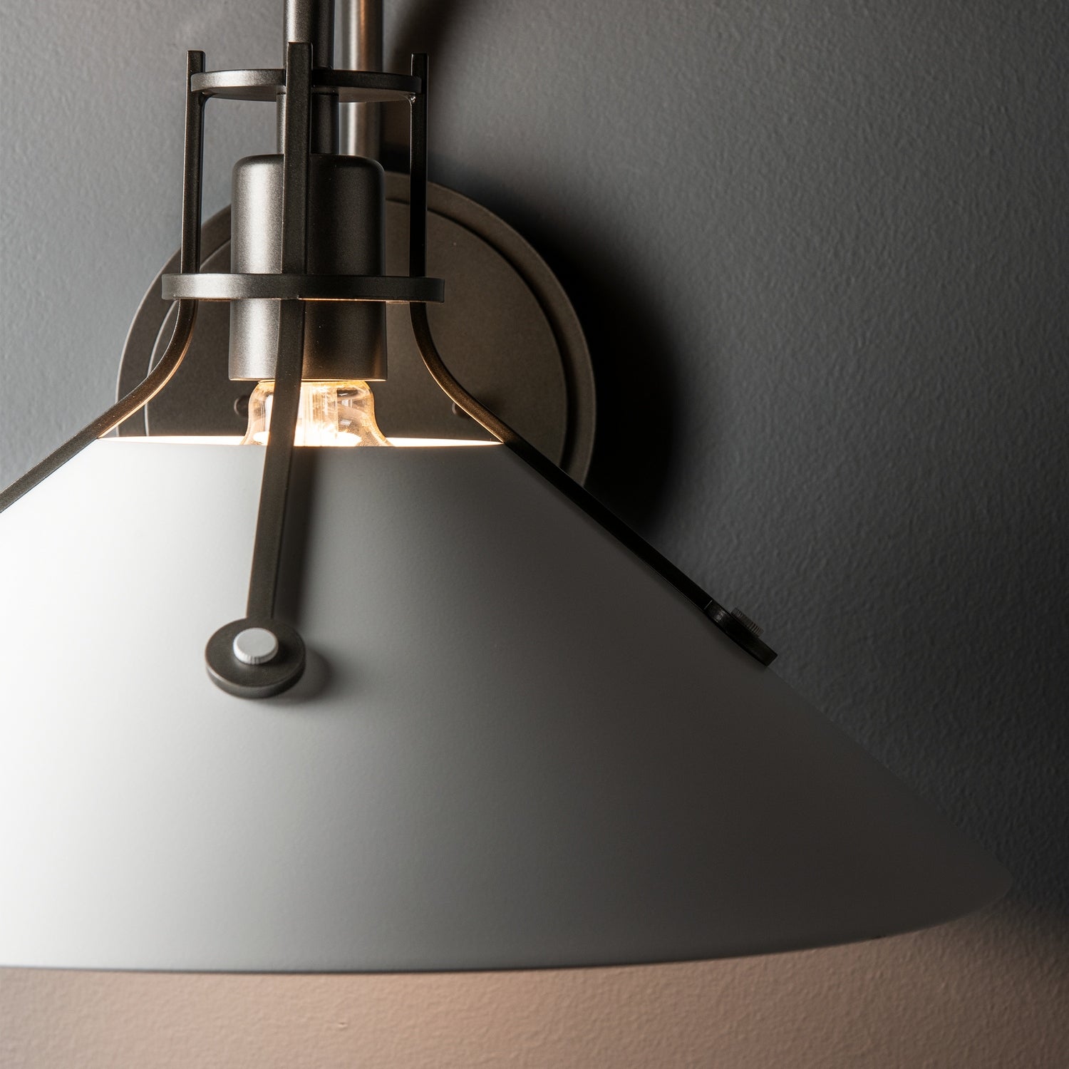 Hubbardton Forge - 209321-SKT-07-02 - Henry Large Metal Shade Sconce - Henry - Dark Smoke