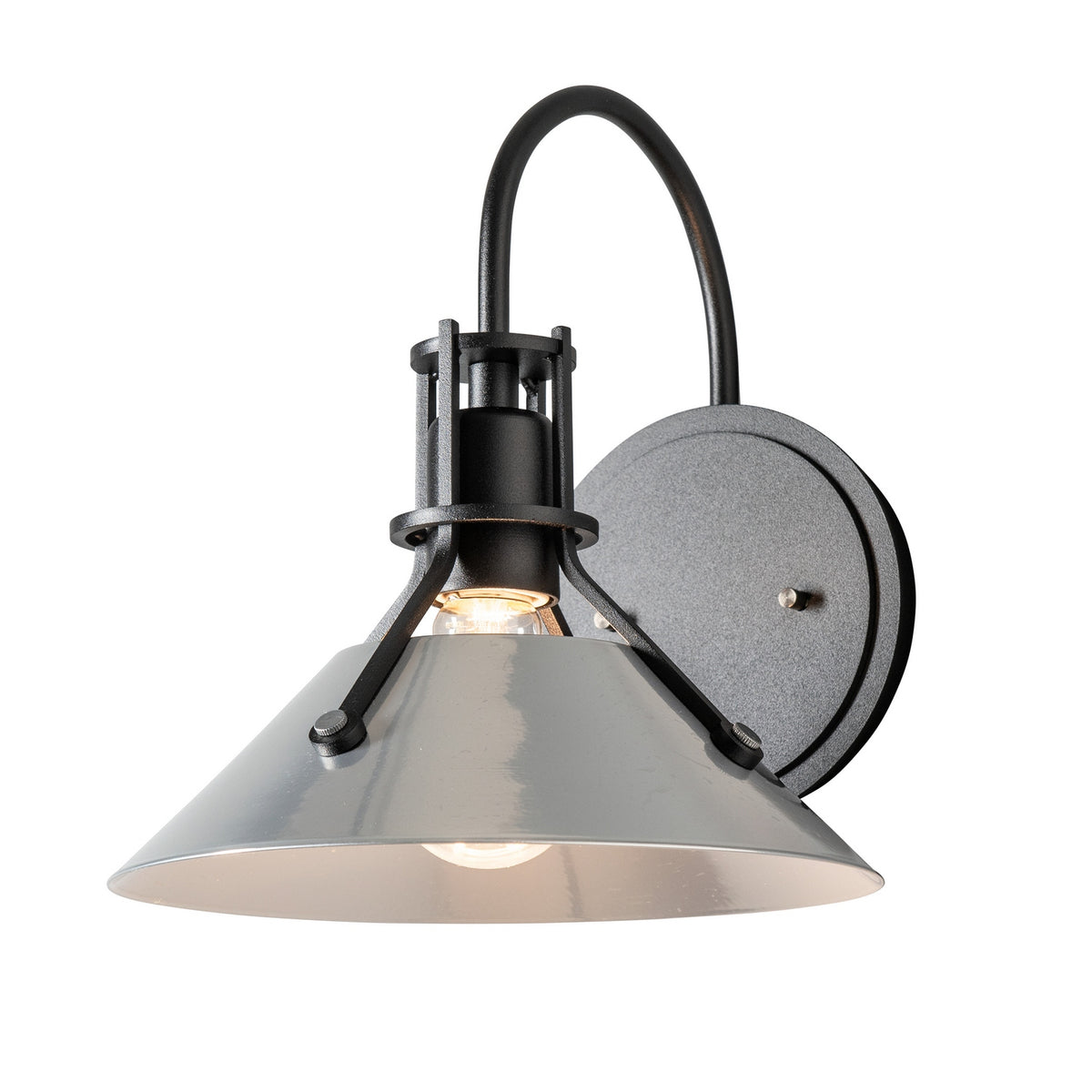 Hubbardton Forge - 209323-SKT-10-85 - Henry Large Glass Shade Sconce - Henry - Black