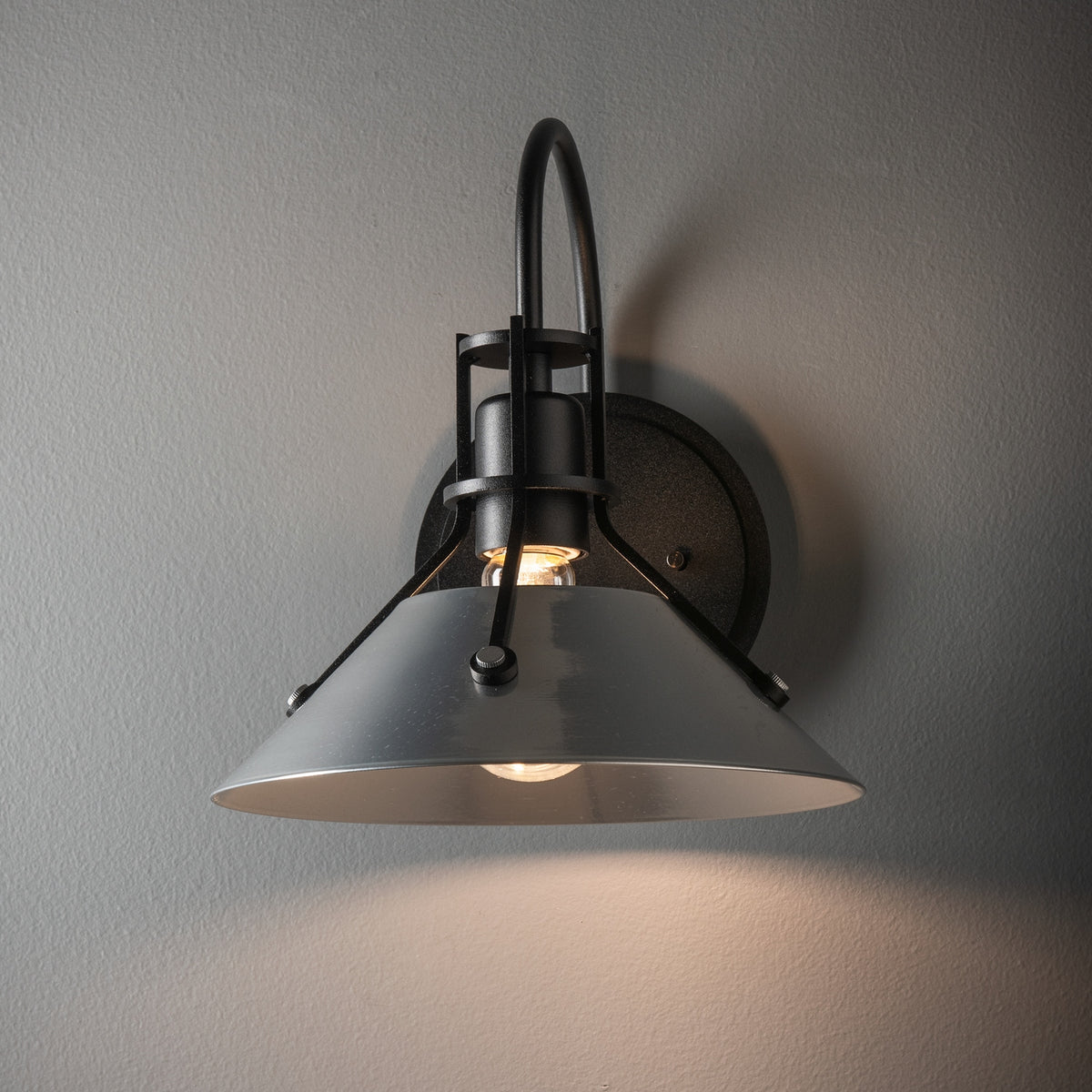 Hubbardton Forge - 209323-SKT-10-85 - Henry Large Glass Shade Sconce - Henry - Black