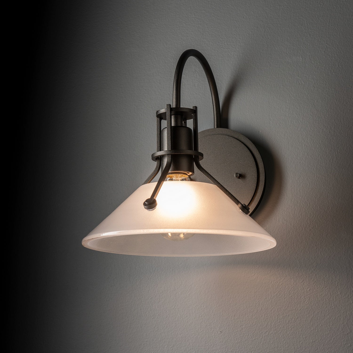 Hubbardton Forge - 209324-SKT-14-FD0673 - Henry Small Glass Shade Sconce - Henry - Oil Rubbed Bronze