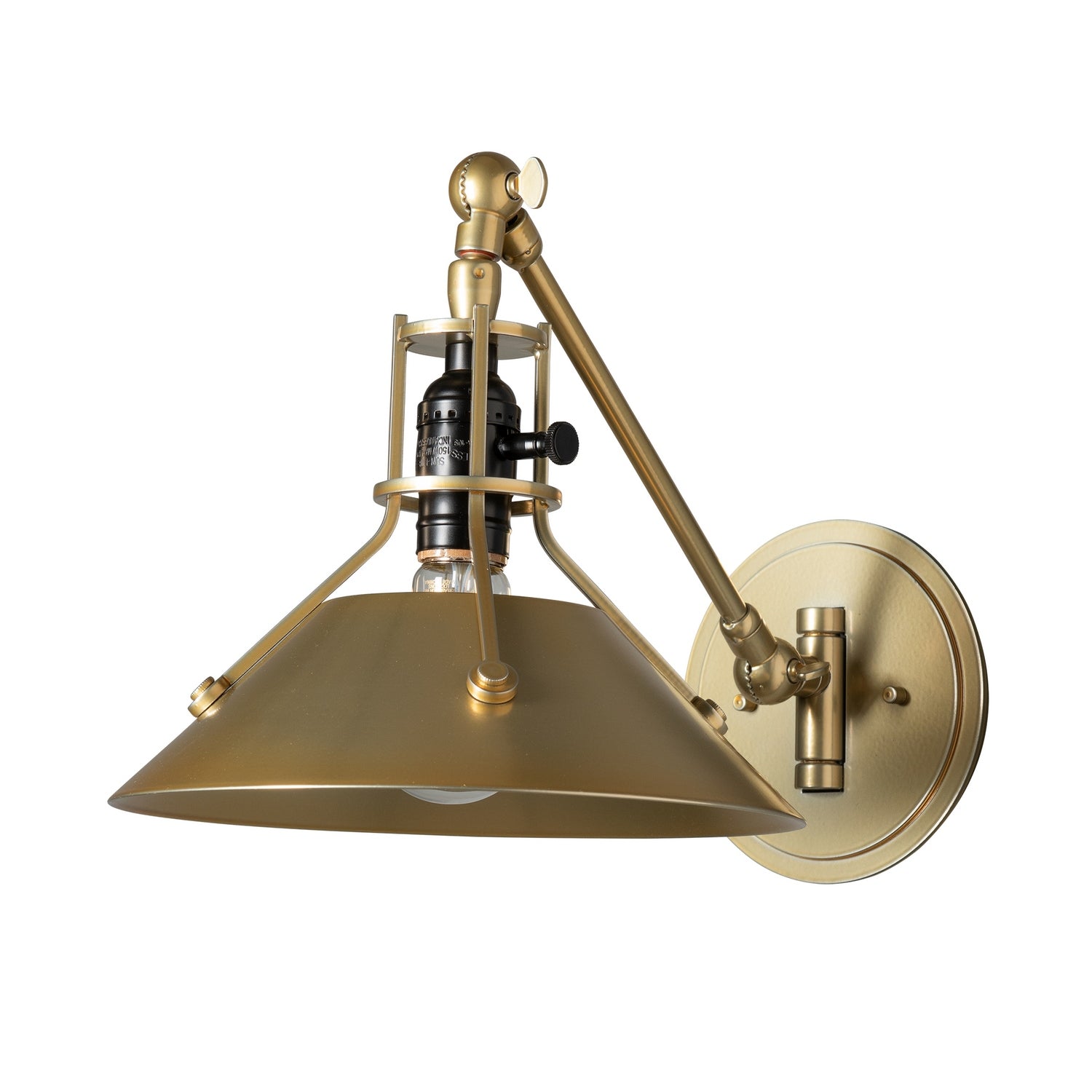 Hubbardton Forge - 209325-SKT-86-86 - Henry Swing Arm Metal Shade Sconce - Henry - Modern Brass