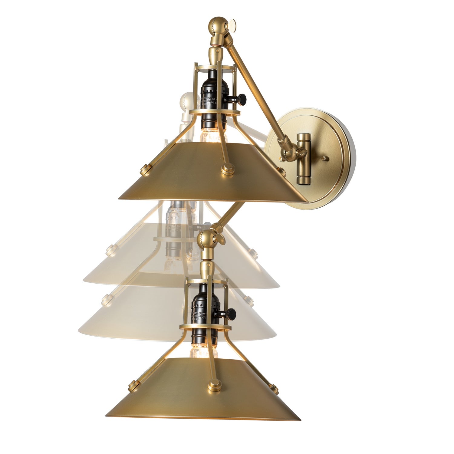 Hubbardton Forge - 209325-SKT-86-86 - Henry Swing Arm Metal Shade Sconce - Henry - Modern Brass