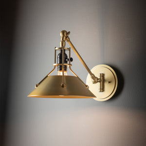 Hubbardton Forge - 209325-SKT-86-86 - Henry Swing Arm Metal Shade Sconce - Henry - Modern Brass