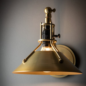 Hubbardton Forge - 209325-SKT-86-86 - Henry Swing Arm Metal Shade Sconce - Henry - Modern Brass
