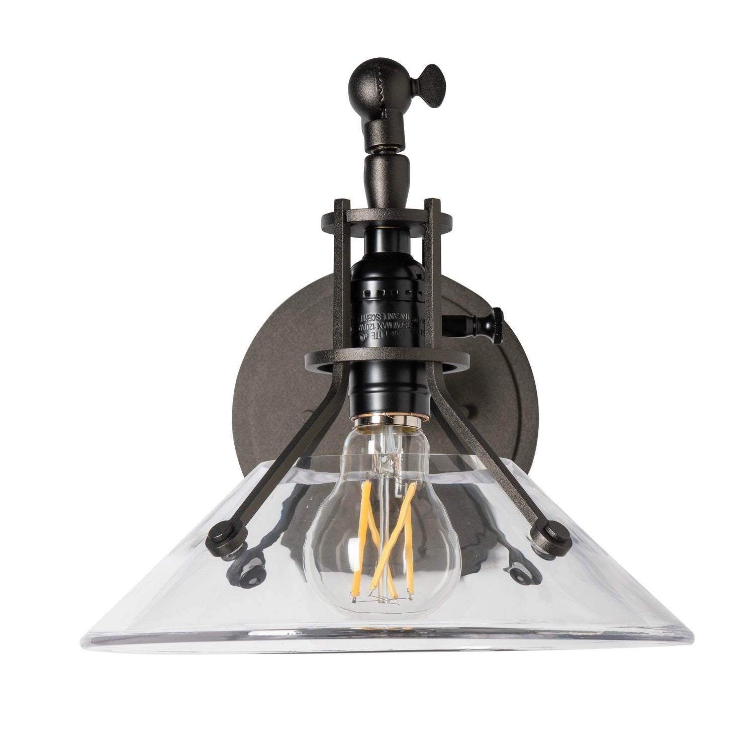 Hubbardton Forge - 209326-SKT-14-ZM0673 - Henry Swing Arm Glass Shade Sconce - Henry - Oil Rubbed Bronze