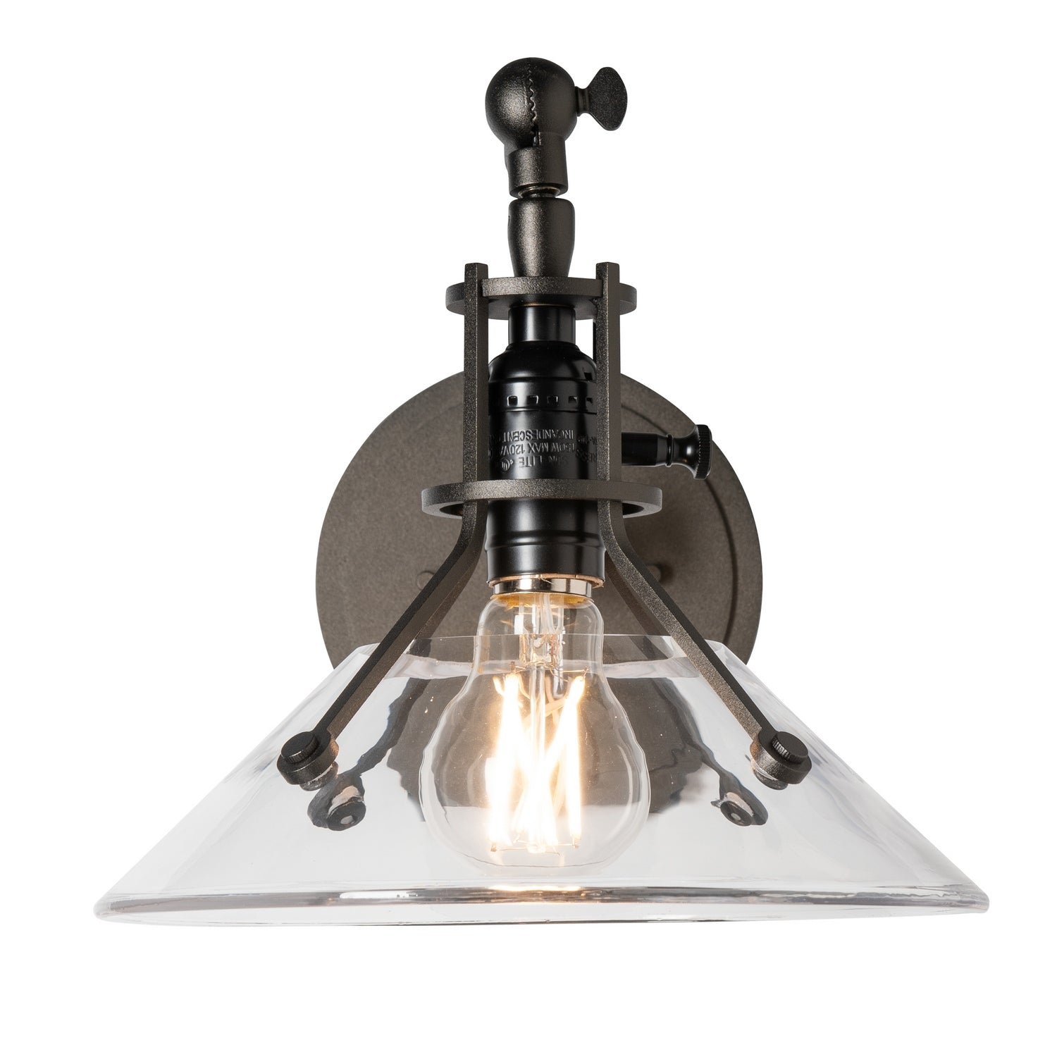 Hubbardton Forge - 209326-SKT-14-ZM0673 - Henry Swing Arm Glass Shade Sconce - Henry - Oil Rubbed Bronze