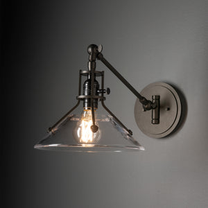 Hubbardton Forge - 209326-SKT-14-ZM0673 - Henry Swing Arm Glass Shade Sconce - Henry - Oil Rubbed Bronze