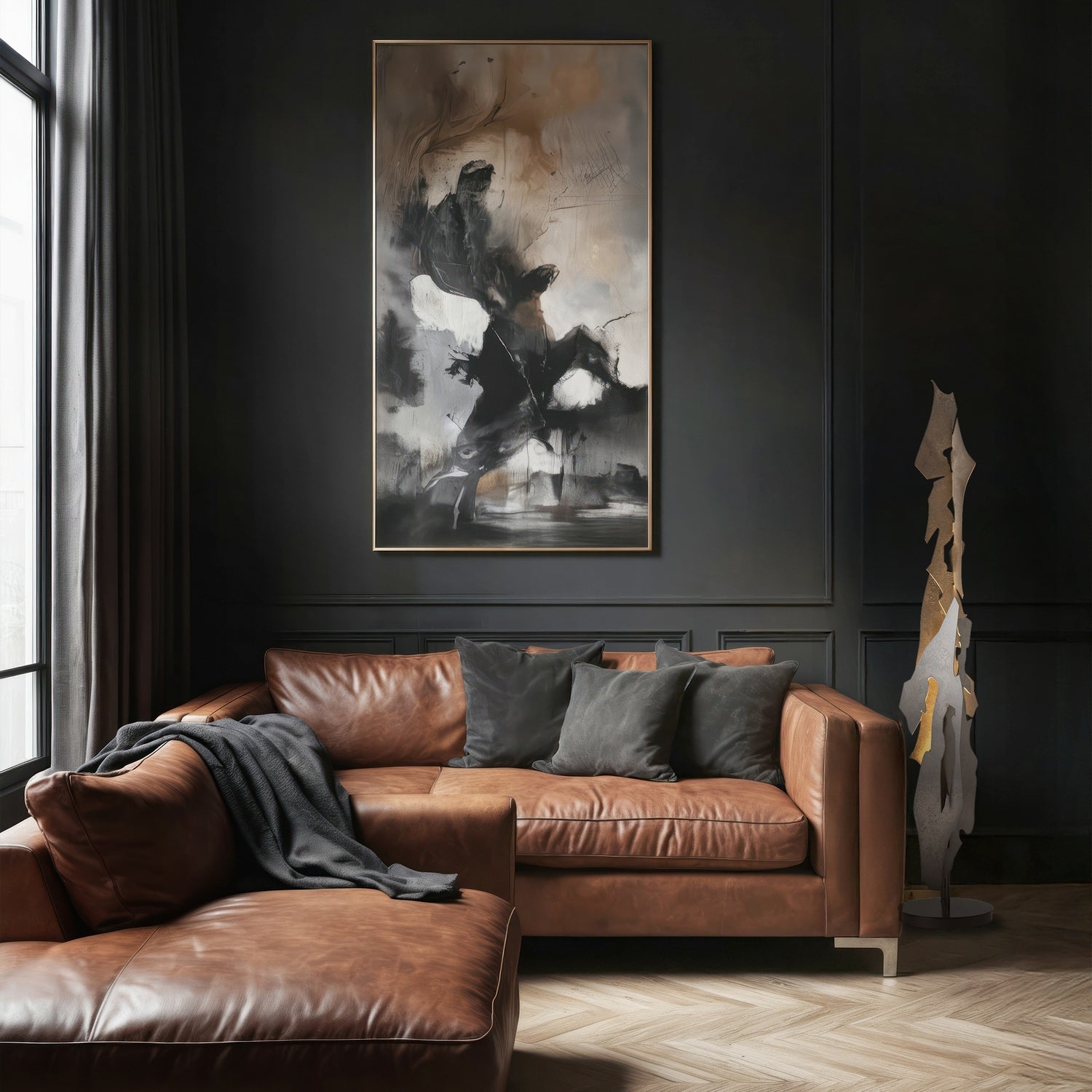 Hubbardton Forge - 241205-SKT-07 - Lattice Torchiere - Fracture - Dark Smoke