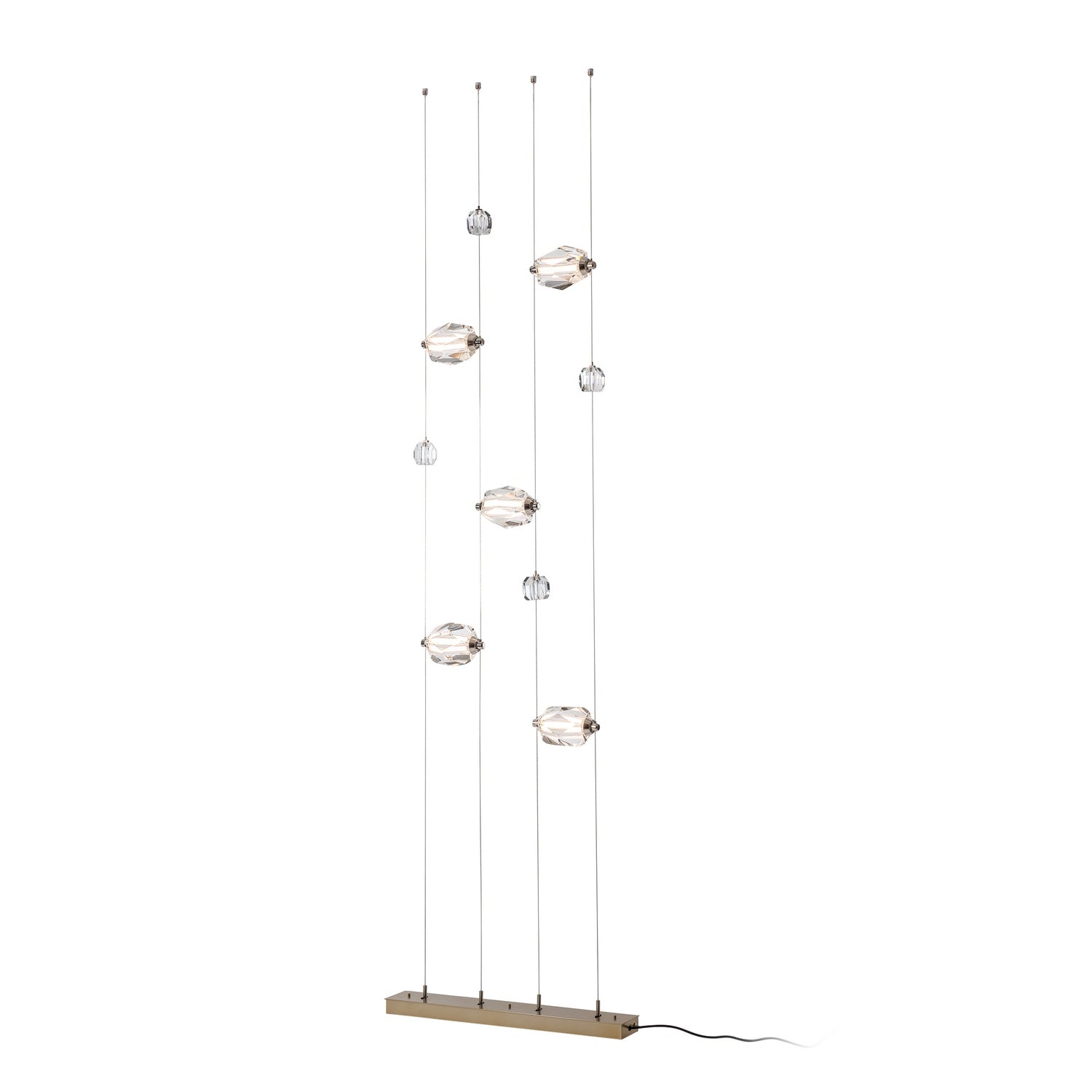 Hubbardton Forge - 289470-LED-STND-86-CR - Gatsby 5-Light Floor to Ceiling Plug-In LED Lamp - Gatsby - Modern Brass