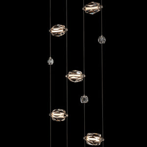 Hubbardton Forge - 289470-LED-STND-86-CR - Gatsby 5-Light Floor to Ceiling Plug-In LED Lamp - Gatsby - Modern Brass