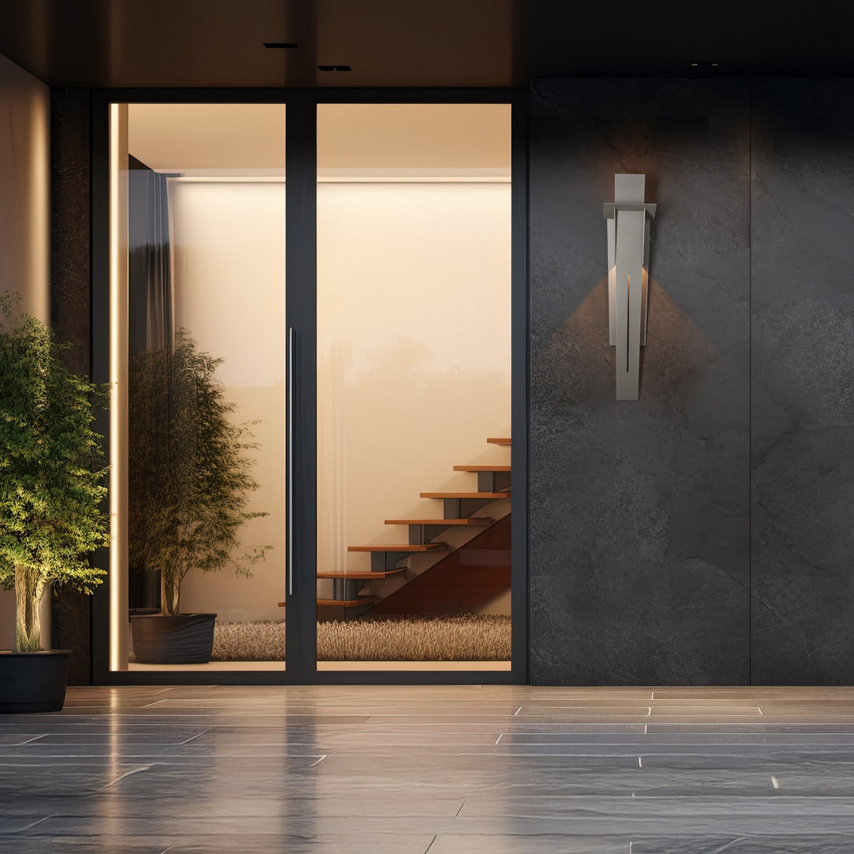 Hubbardton Forge - 302025-SKT-78 - Linea Medium Outdoor Sconce - Linea - Coastal Burnished Steel