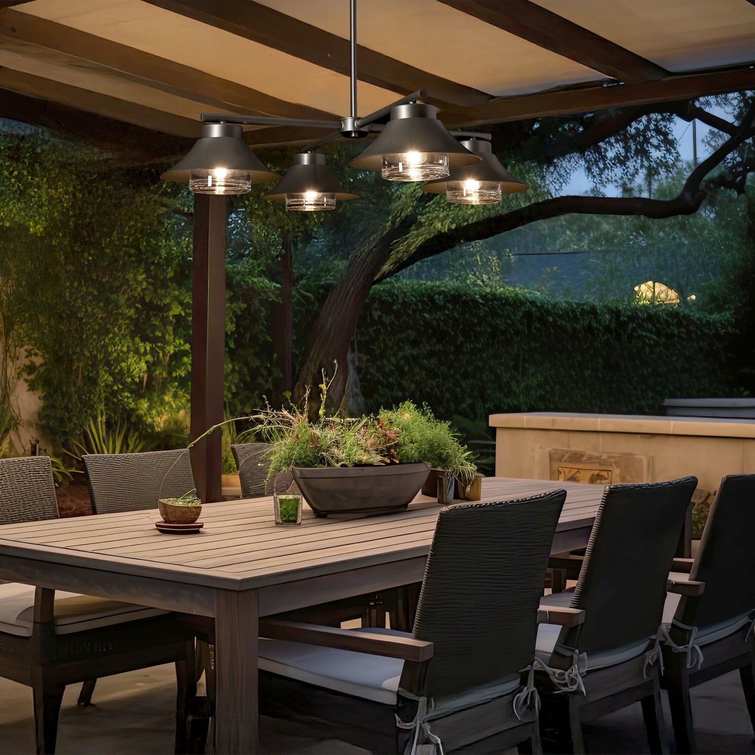 Hubbardton Forge - 362025-SKT-MULT-77-ZM0870 - Stowe 4-Light Outdoor Pendant - Stowe - Coastal Dark Smoke