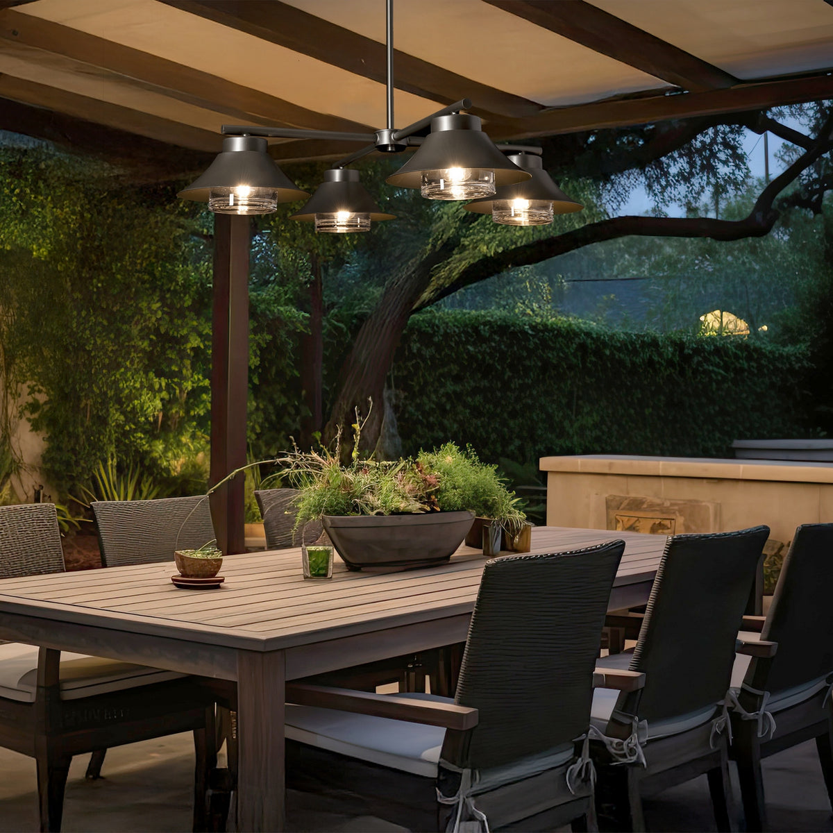 Hubbardton Forge - 362025-SKT-MULT-77-ZM0870 - Stowe 4-Light Outdoor Pendant - Stowe - Coastal Dark Smoke