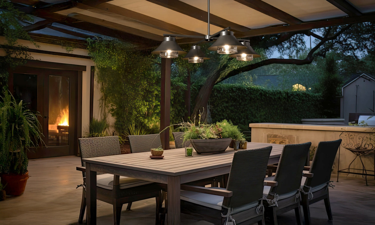 Hubbardton Forge - 362025-SKT-MULT-77-ZM0870 - Stowe 4-Light Outdoor Pendant - Stowe - Coastal Dark Smoke