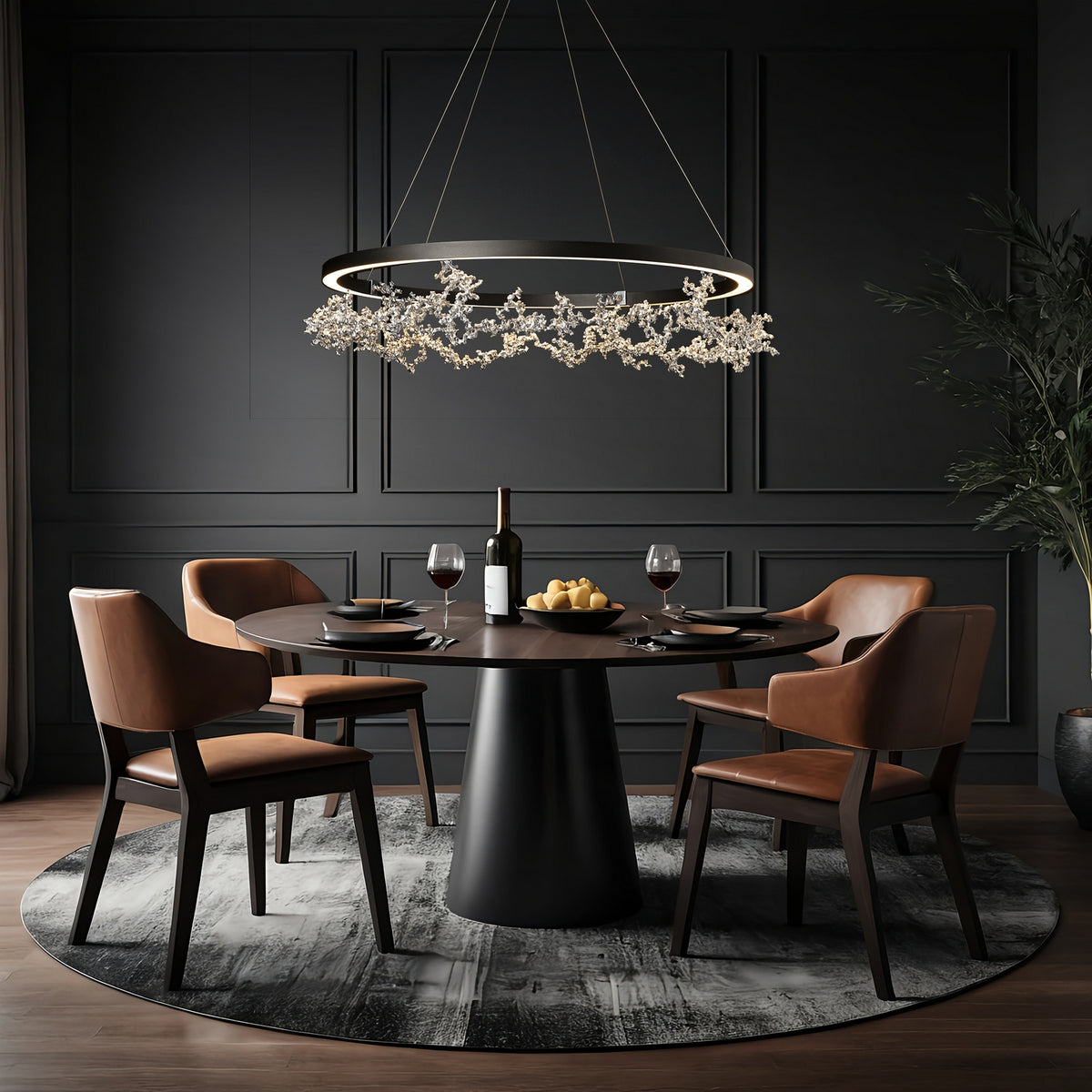 Hubbardton Forge - 401330-LED-STND-14-85 - Coral LED Ring Pendant - Coral - Oil Rubbed Bronze