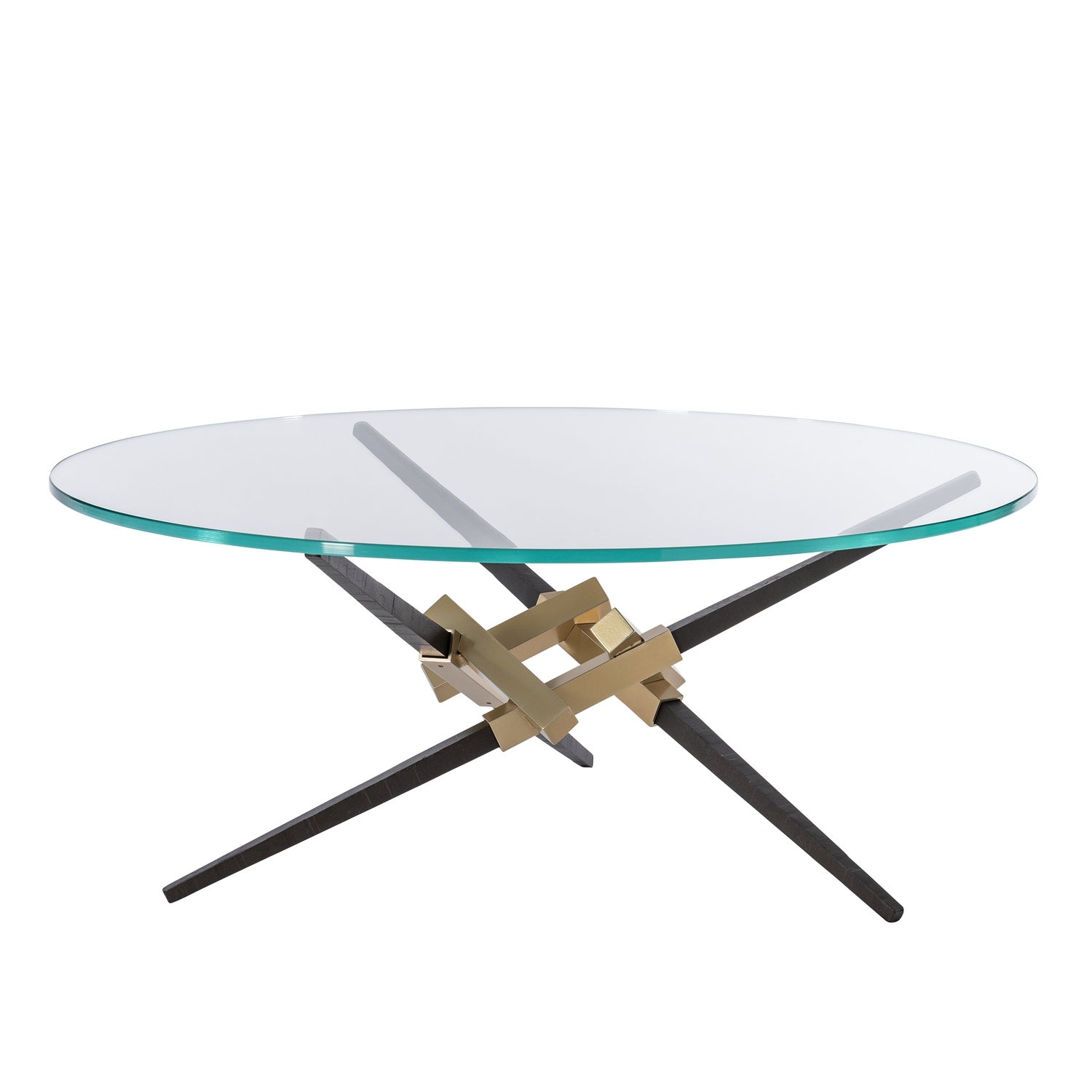 Hubbardton Forge - 750122-86-14-VA0814 - Crux Coffee Table w/Steel Legs - Crux - Modern Brass
