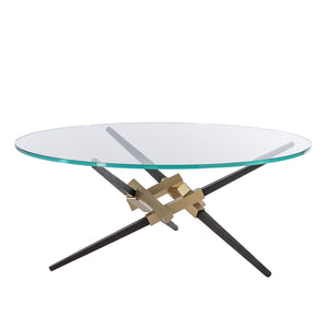 Hubbardton Forge - 750122-86-14-VA0814 - Crux Coffee Table w/Steel Legs - Crux - Modern Brass