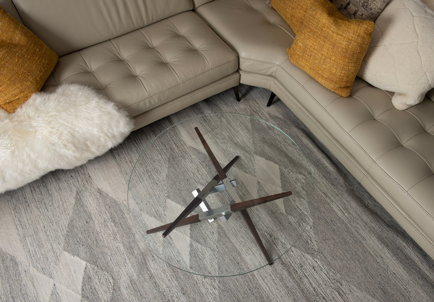 Hubbardton Forge - 750123-85-M3-VA0814 - Crux Coffee Table w/Wood Legs - Crux - Sterling