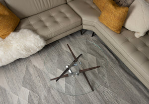 Hubbardton Forge - 750123-85-M3-VA0814 - Crux Coffee Table w/Wood Legs - Crux - Sterling