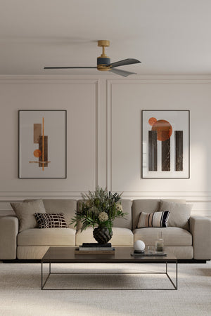 Minka Aire - F768L-LBR/NVY - 65" Ceiling Fan - Nauticus - Legacy Brass