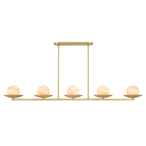Minka-Lavery - 10387-732 - Five Light Linear Chandelier - Olenne - Legacy Brass