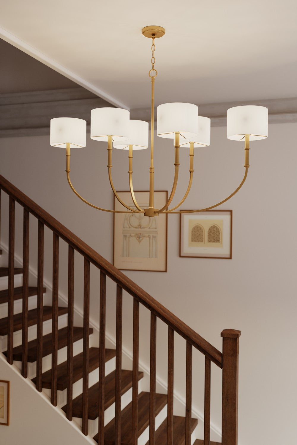 Minka-Lavery - 10427-732 - Six Light Linear Chandelier - Molvene - Legacy Brass