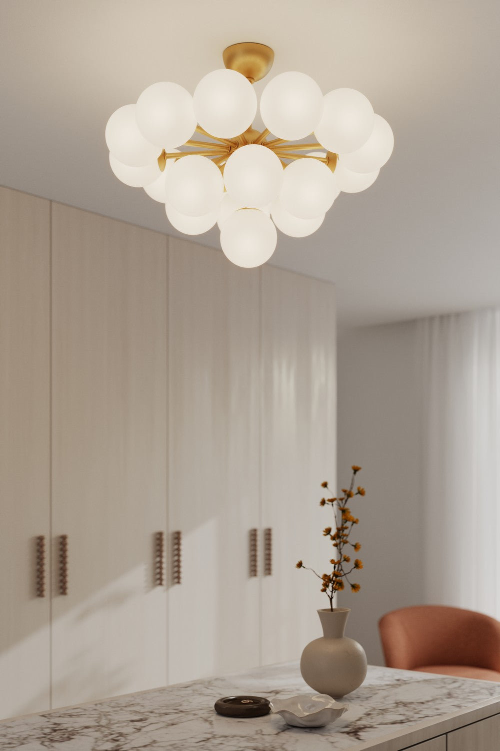 Minka-Lavery - 12079-732 - 19 Light Convertible Chandelier/Semi-Flush Mount - Lunara - Legacy Brass
