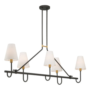 Minka-Lavery - 12105-855 - Five Light Linear Chandelier - Bellforge - Legacy Brass