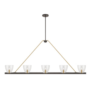 Minka-Lavery - 12727-796 - Five Light Linear Chandelier - Noellea - Dark Bronze