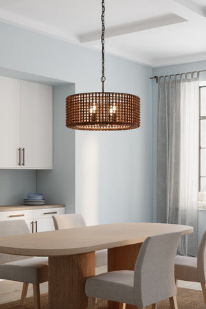 Minka-Lavery - 12954-860 - Four Light Pendant - Beaudelle - Dark Bronze