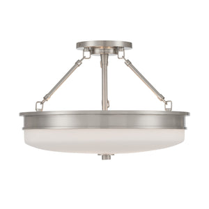 Minka-Lavery - 14086-84 - Three Light Semi-Flush Mount - Halora - Brushed Nickel