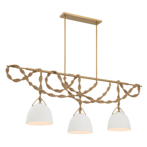 Minka-Lavery - 16067-732 - Three Light Linear Chandelier - Cordon - Legacy Brass