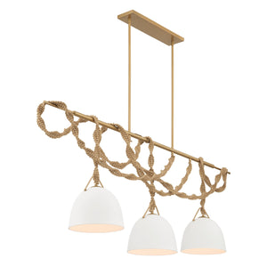 Minka-Lavery - 16067-732 - Three Light Linear Chandelier - Cordon - Legacy Brass