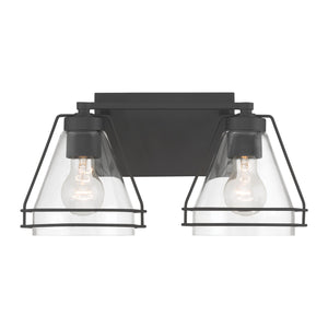 Minka-Lavery - 17642-899 - Two Light Vanity - Lorenth - Dark Matte Black
